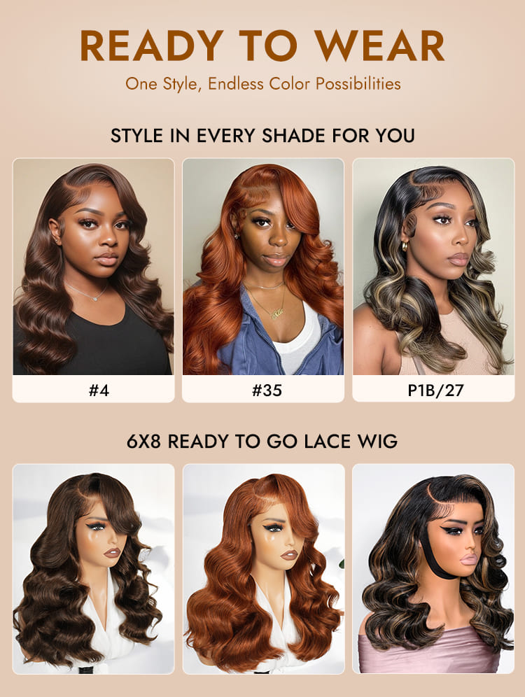 Curtain Bangs Body Wave Wig
