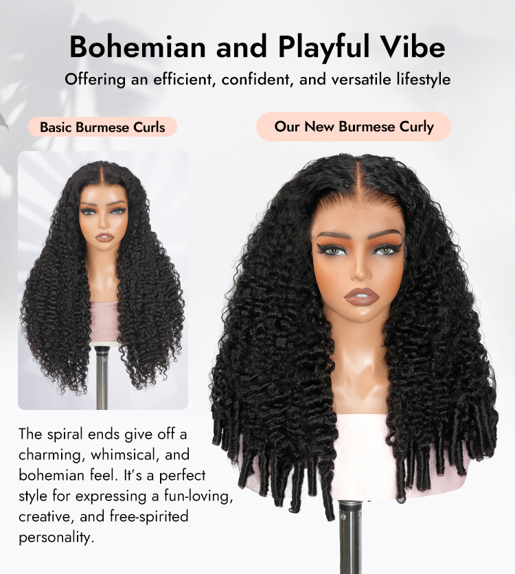Bouncy Burmese Curly Hair