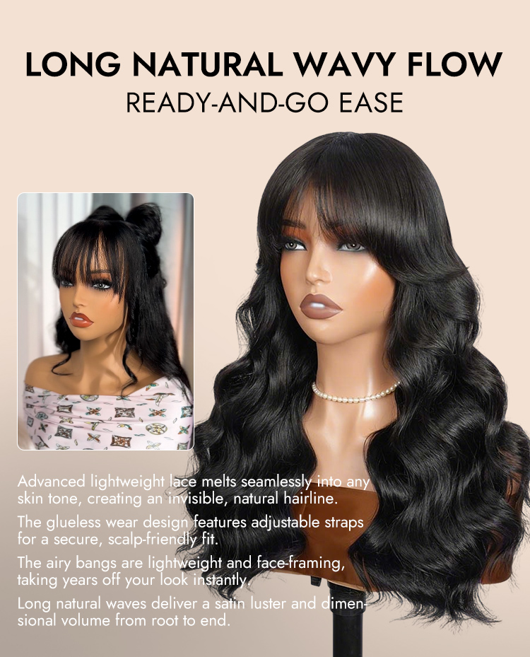 Curtain Bangs Body Wave Human Hair