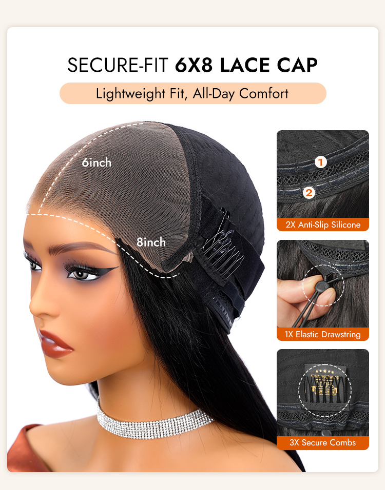 6x8 Lace Cap With Drawstring