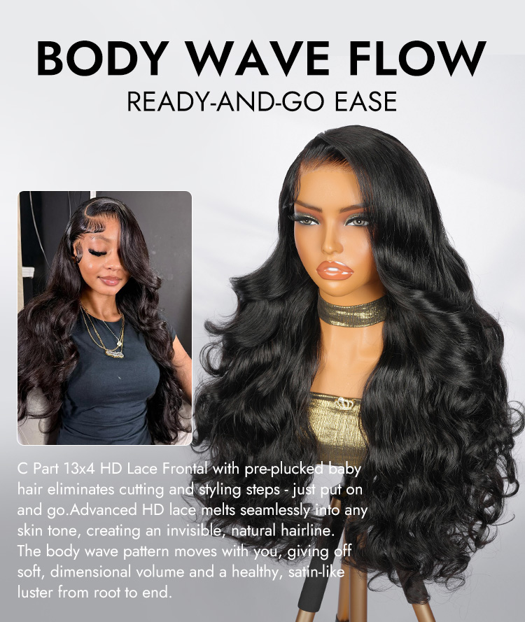 Body Wave C Part Wigs Human Hair