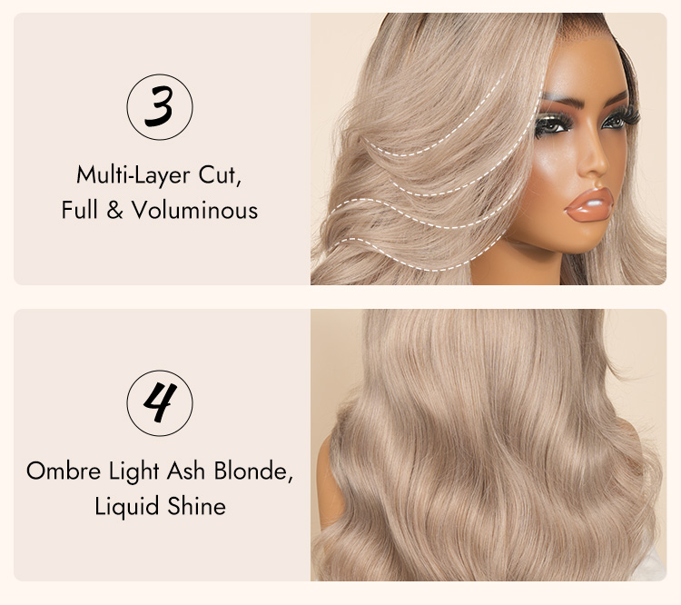 Ash Blonde 13x6 Wig With Multi-Layers
