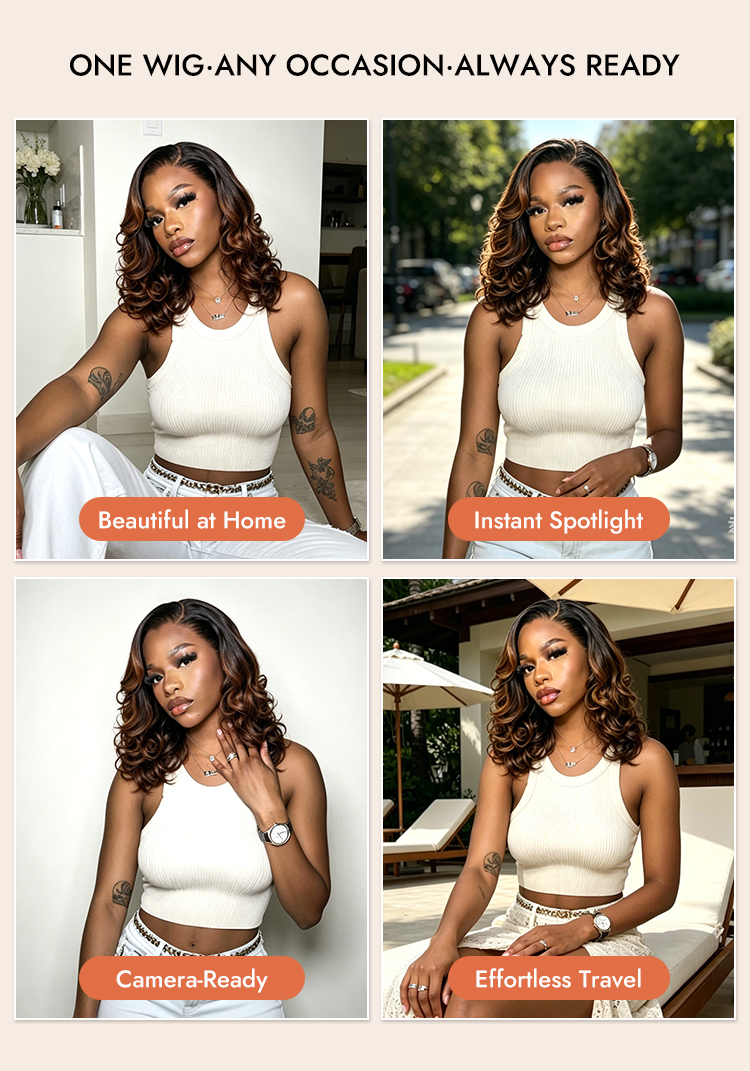 Ombre Loose Wave Short Hair Wig