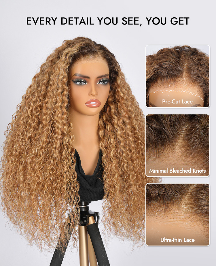 Honey Blonde Highlights Hair Wig