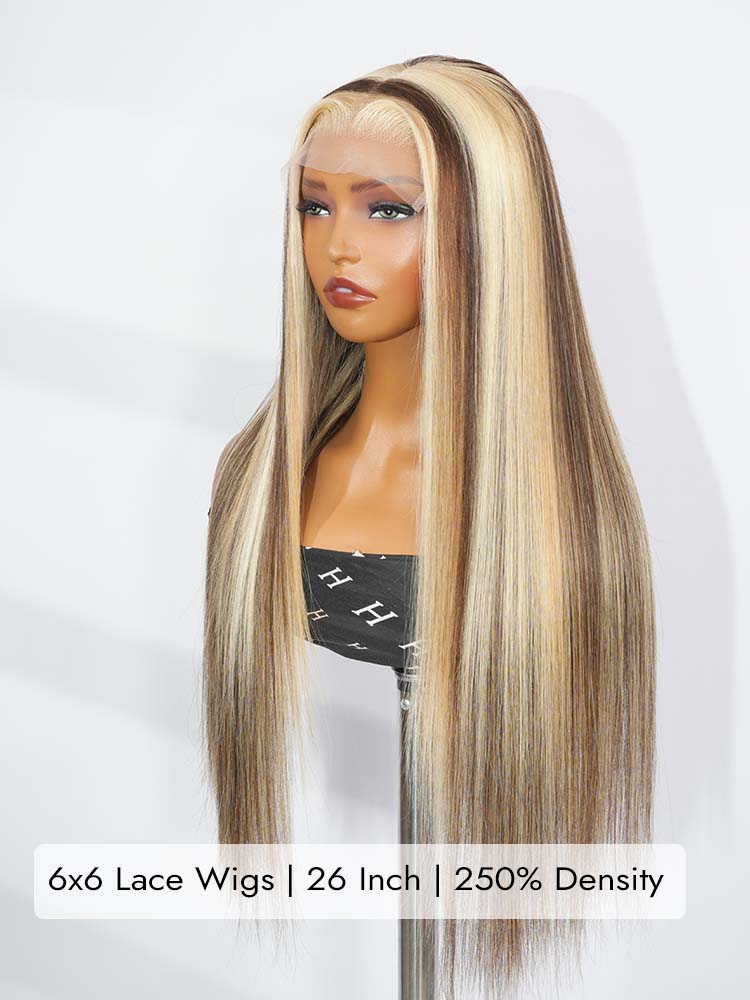 Highlight Straight Human Hair Wigs