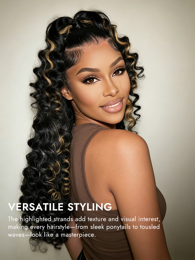 Highlight Brown Wand Curl Wigs
