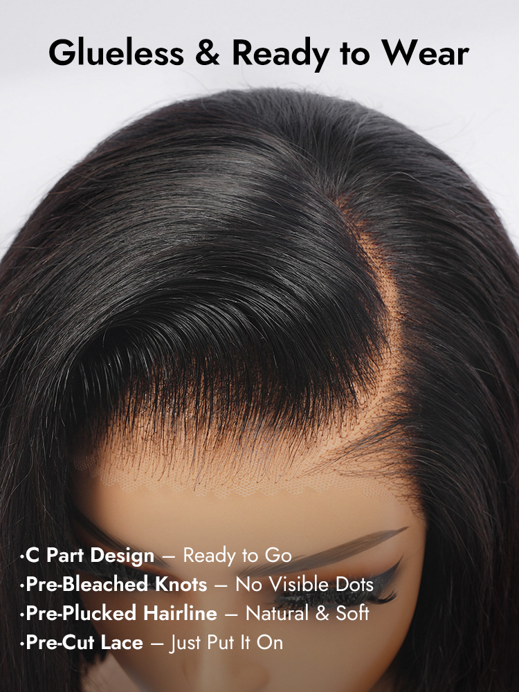  13x4 Transparent Lace Wigs Yaki  Straight Bob