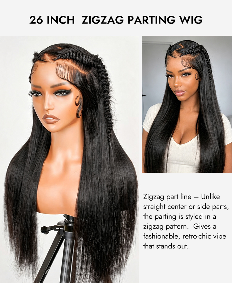 13X6 Zigzag Parting Lace Frontal Wig