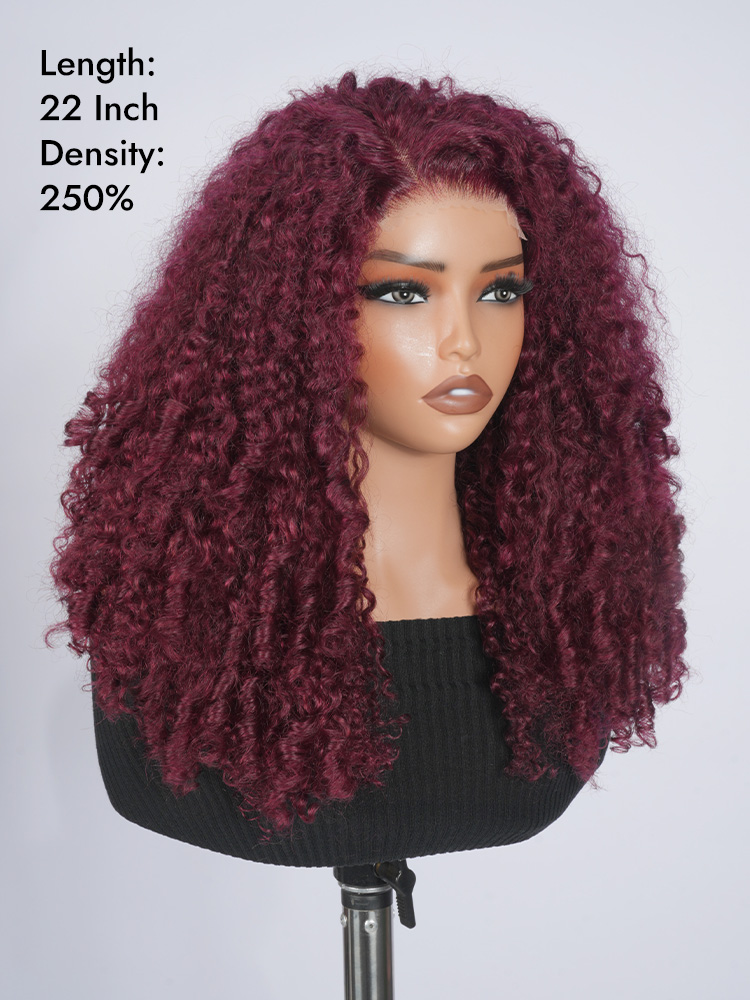 4X4 Natural Interwoven Coil Curly Hair Wigs