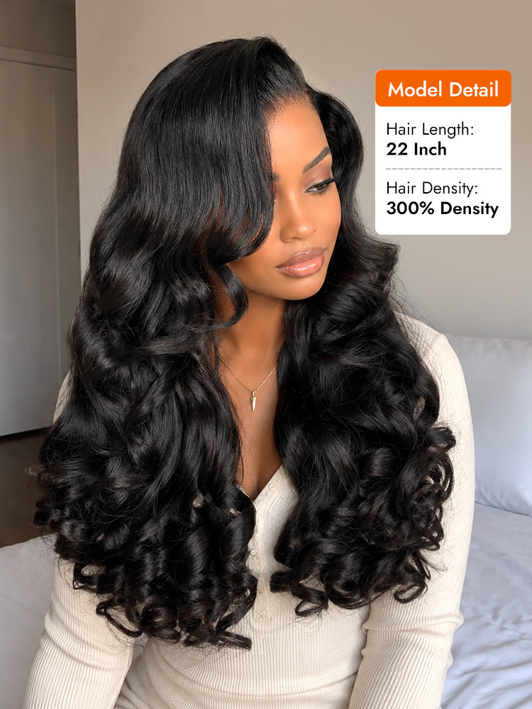 Full Density 13x6 HD Lace Frontal Bouncy Wave Wig