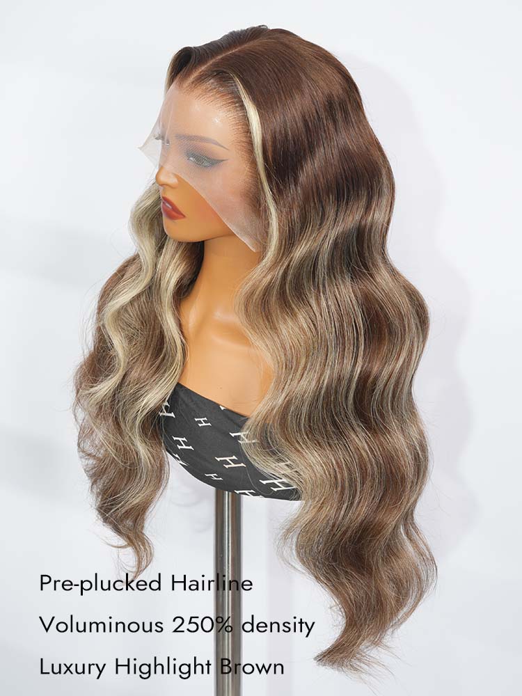 highlight brown 13x4 lace frontal wig 
