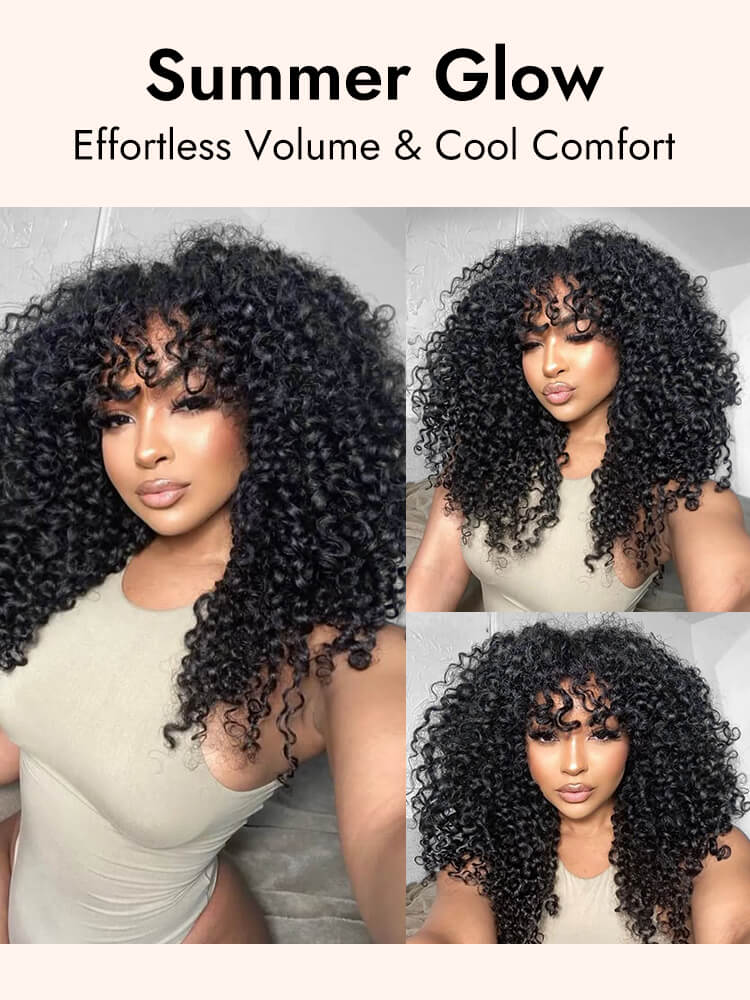 6x8 wear and go wigs curly human hair