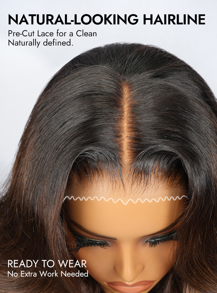 Brown Balayage Highlight Human Hair Wigs