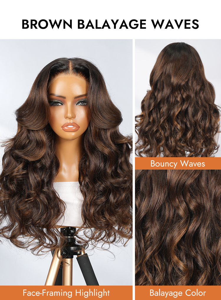 Layered Cut Bouncy Wave Hair Wigs