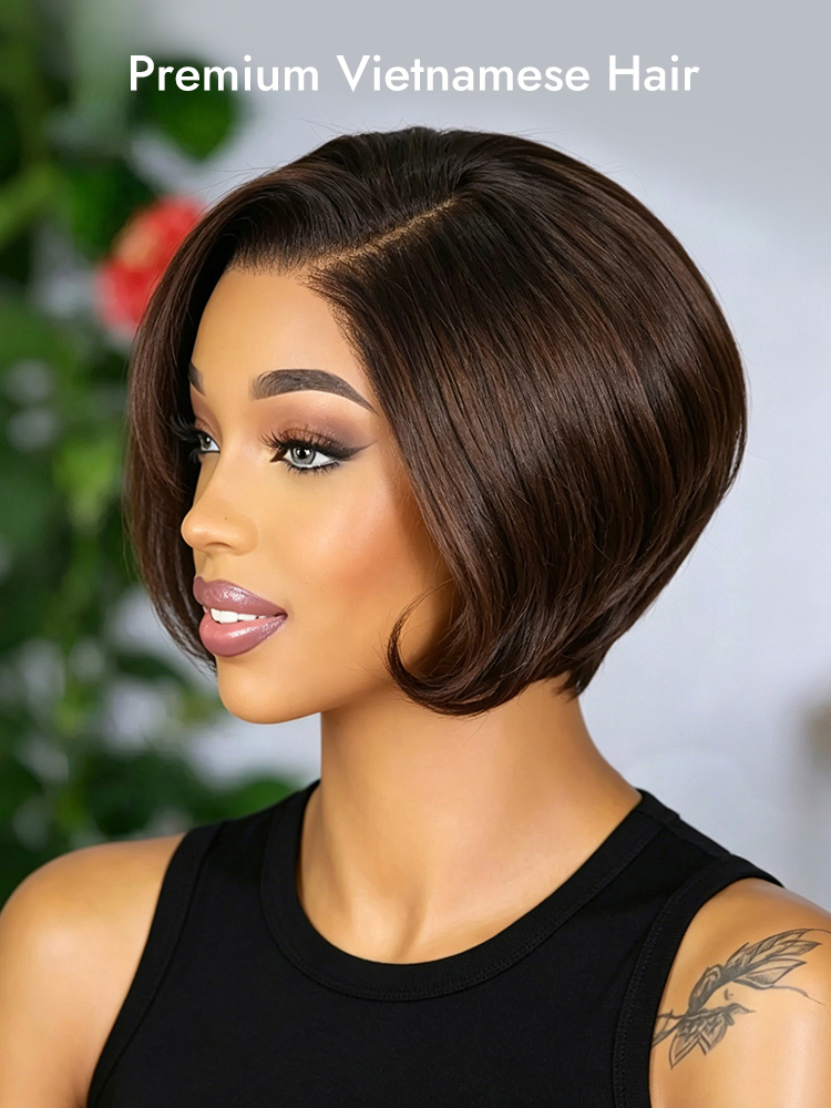 Raw Vietnamese wavy bob 5x5 HD lace wig