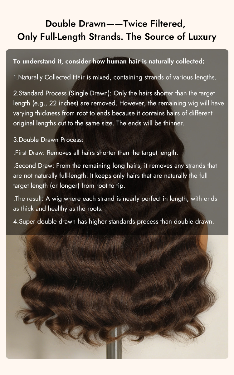 brown hair super double drawn wigs