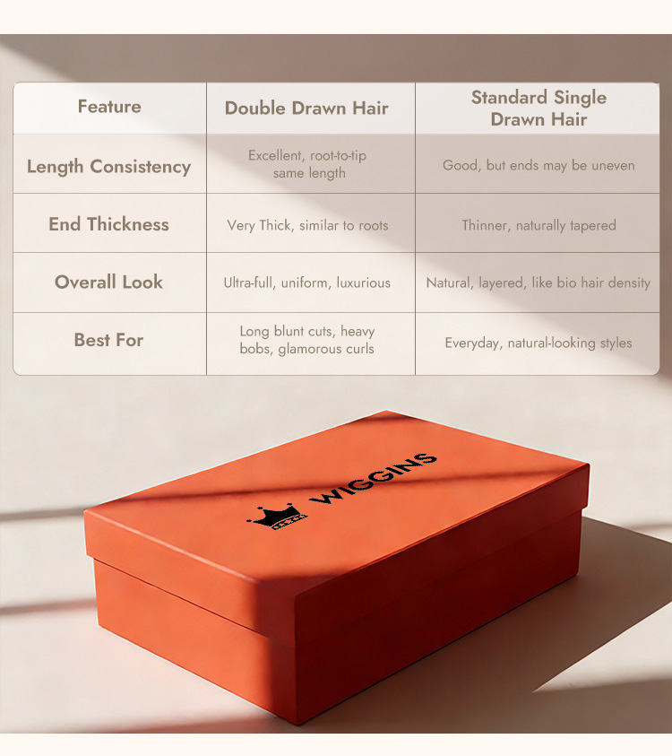 Double Drawn Human Hair Wig