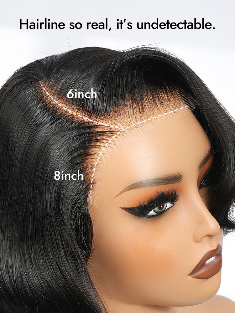 6x8 transparent lace Layered Wave Bob