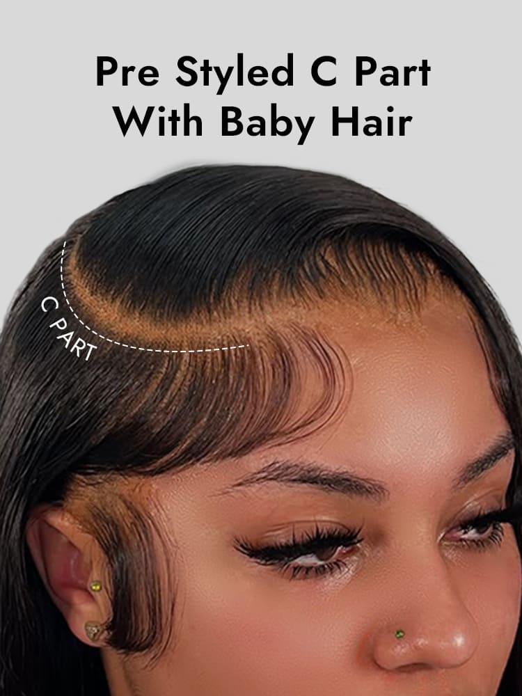 Body Wave Human Hair Wigs With C Part