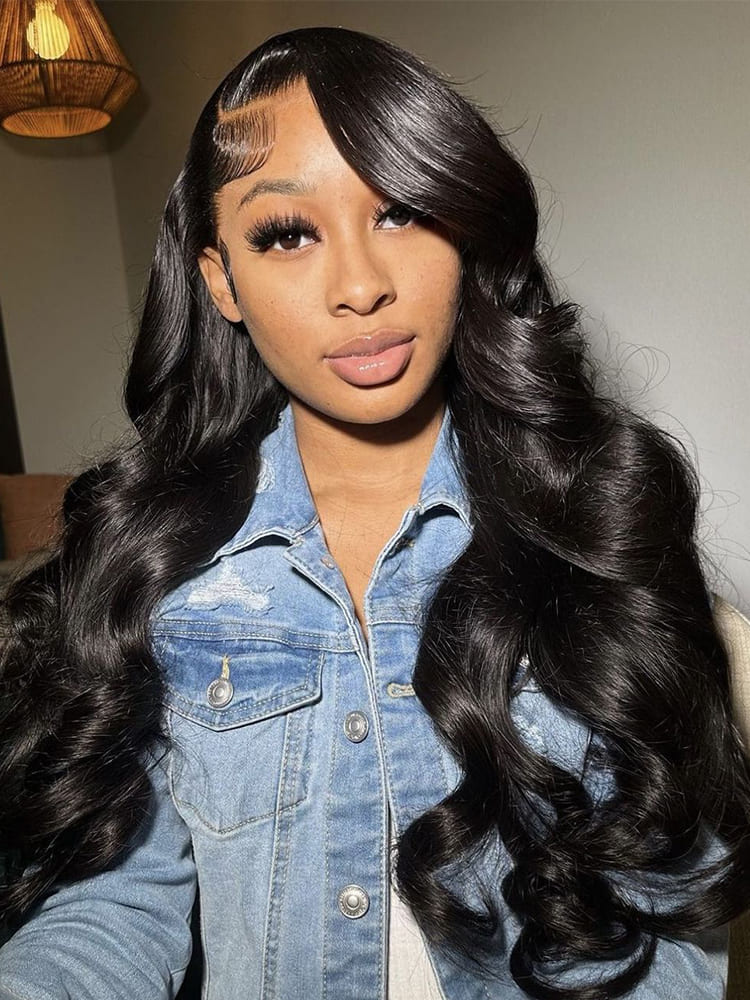 Body Wave Human Hair Glueless Wig With C Part
