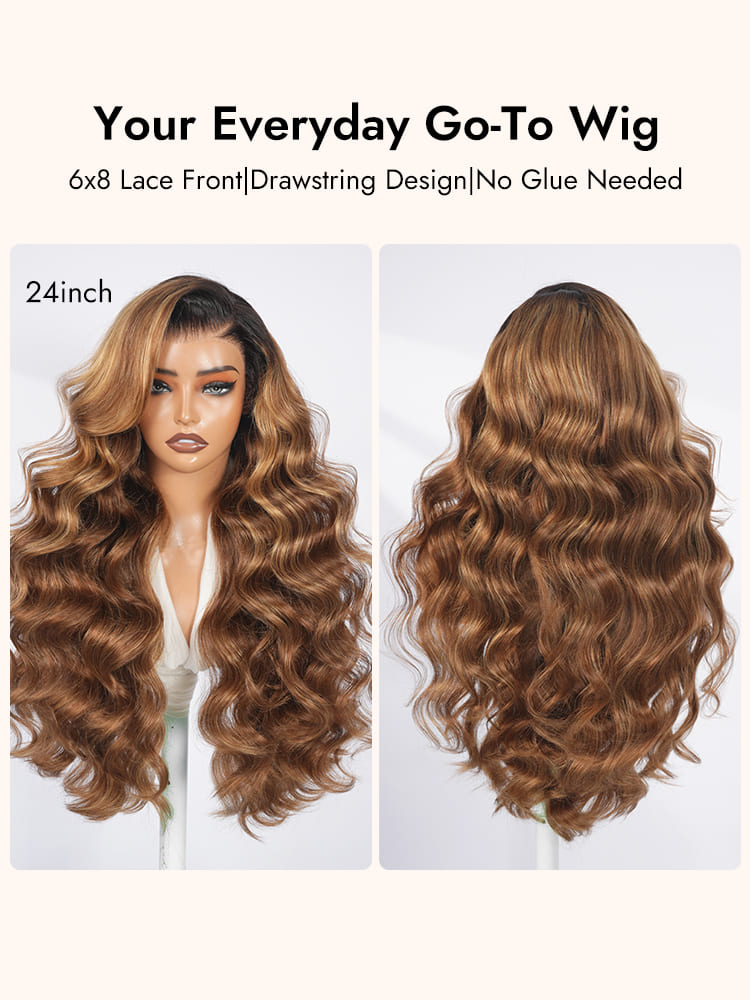 Ombre Brown Highlights Human Hair