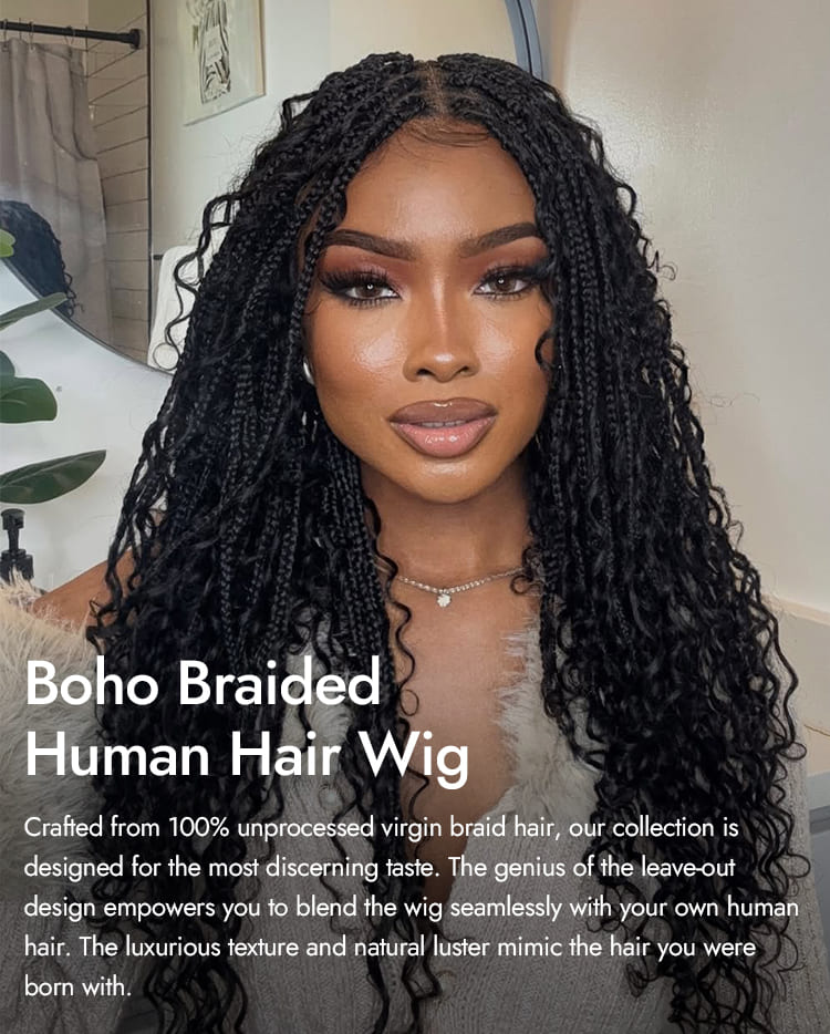Boho Braiding Human Hair Wigs