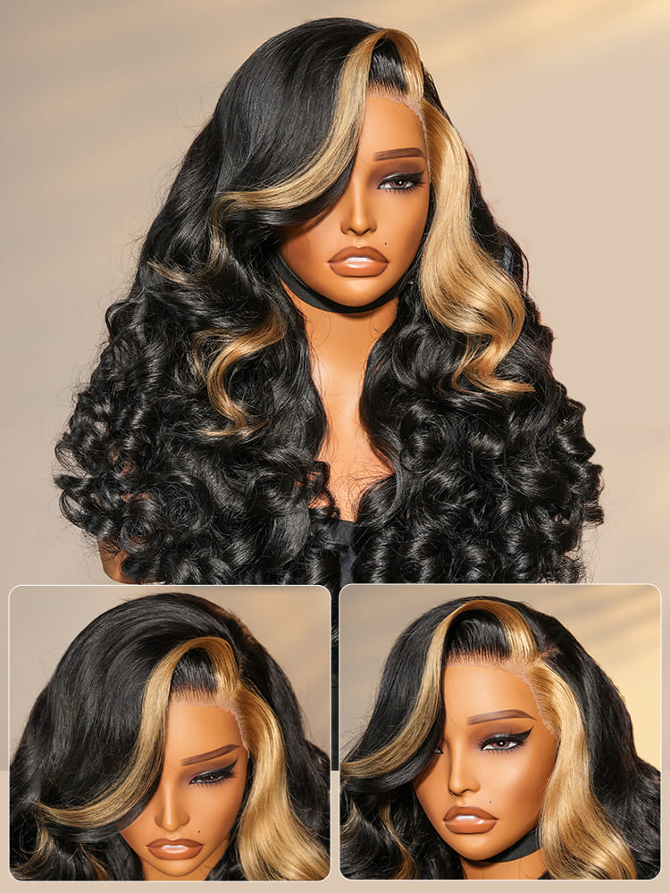 Blonde Skunk Stripe Human Hair