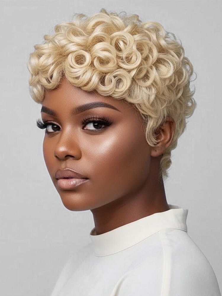 Blonde Pixie Cut Human Hair