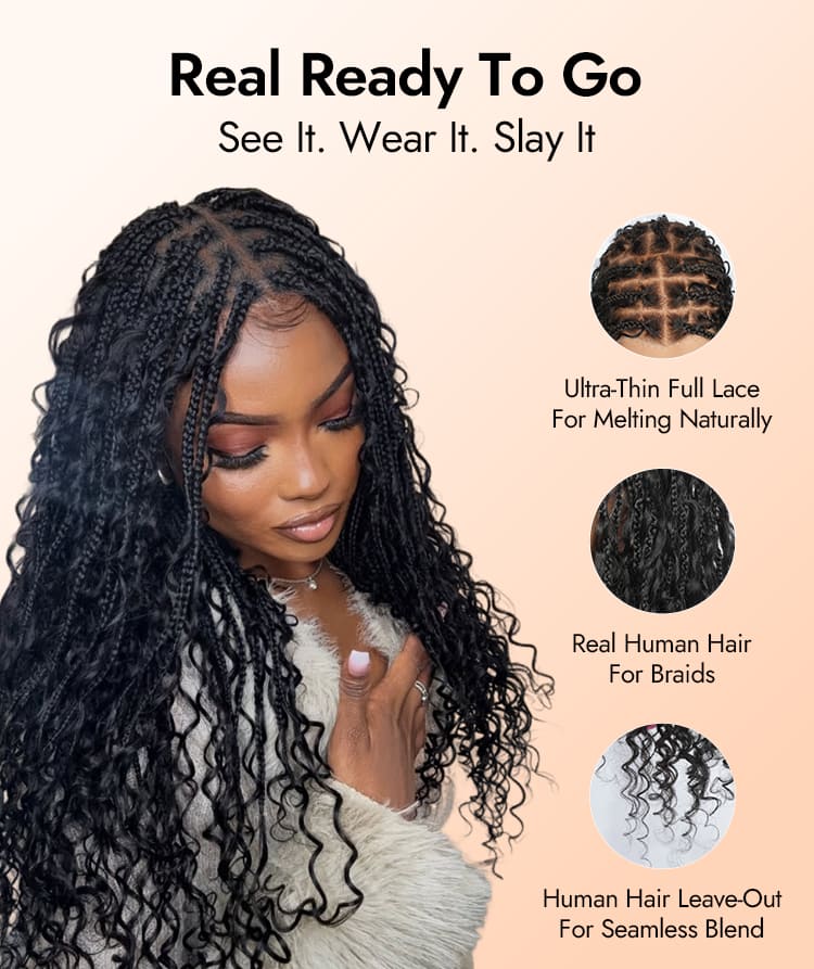 Boho Braids Human Hair Lace Wig