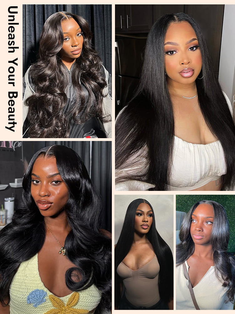 Versatile Straight & Body Wave Human Hair Wigs