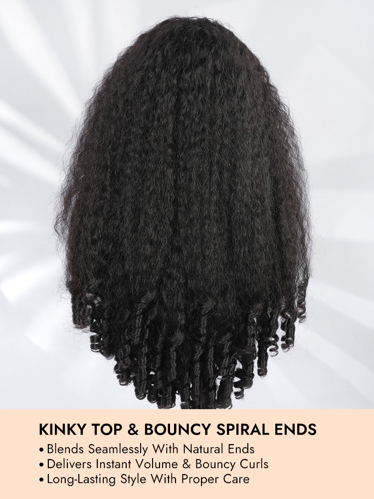 V Part Wig With Spiral Curls