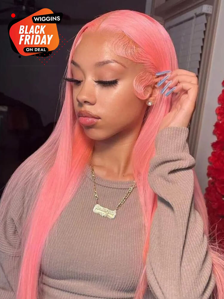 Pink Straight Ready To Wear Glueless 7x5 & 13x4 Pre Cut Lace Front Wigs