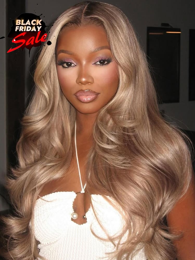 Ombre Highlight Blonde Body Wave Full Density Hair 13x6 Transparent Lace Front Wig