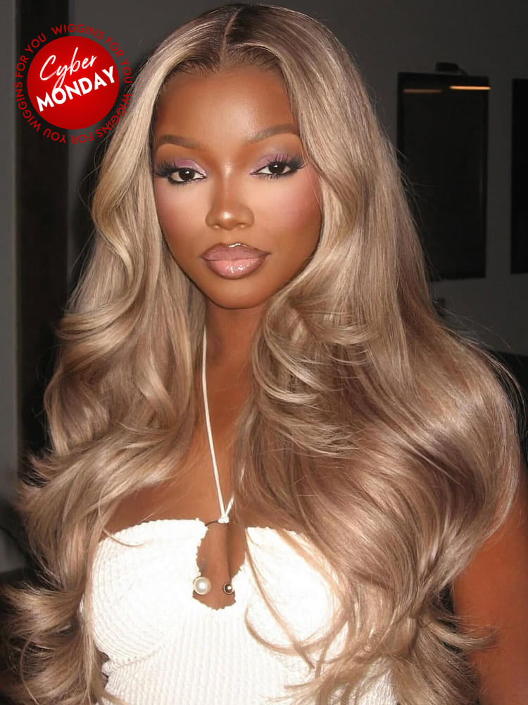 Ombre Highlight Blonde Body Wave Full Density Hair 13x6 Transparent Lace Front Wig