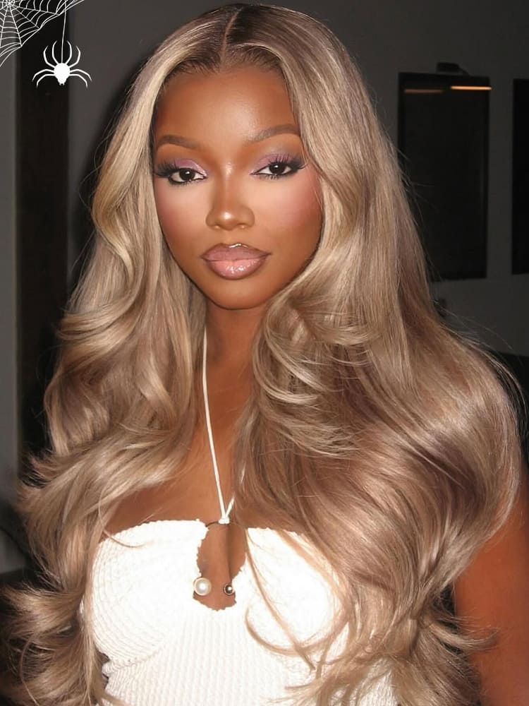 Ombre Highlight Blonde Body Wave Full Density Hair 13x6 Transparent Lace Front Wig