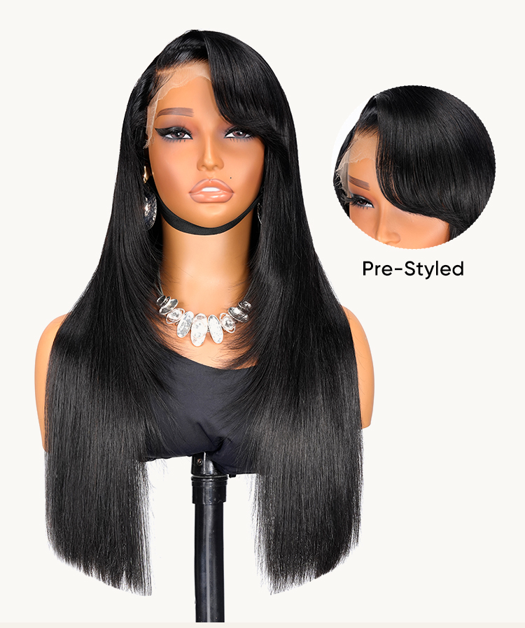 black wig with bangs
