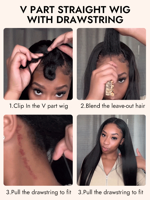 V Part Wig Installtion