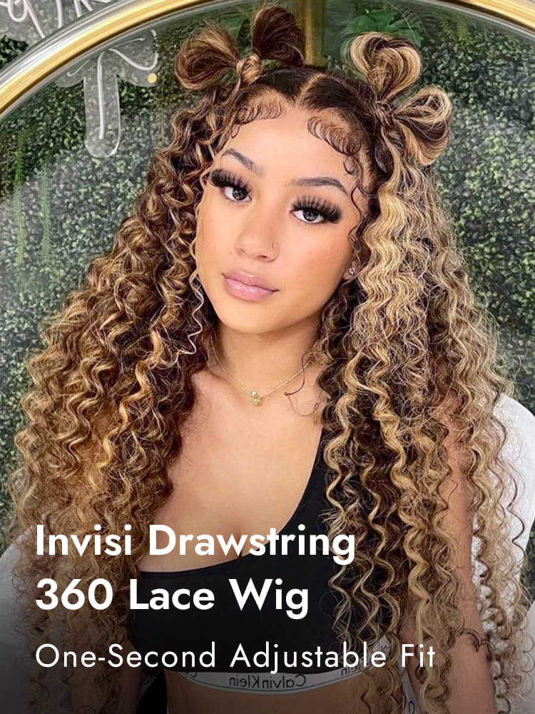 360 Lace Wigs With Invisible Drawstring