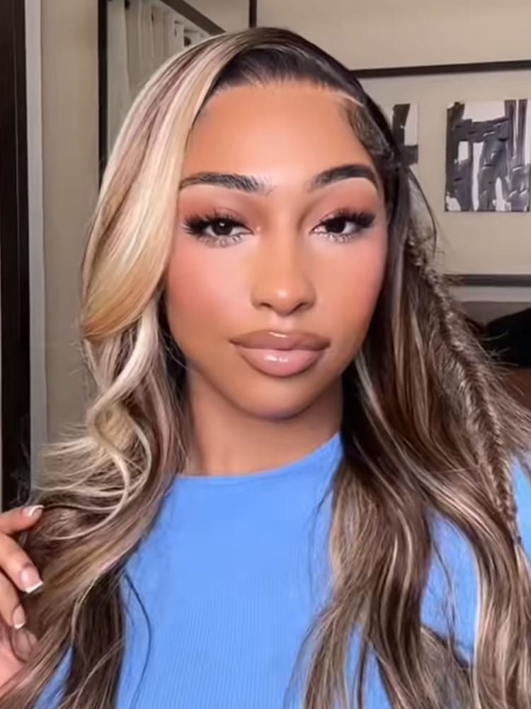 Braided Highlight Straight Wigs