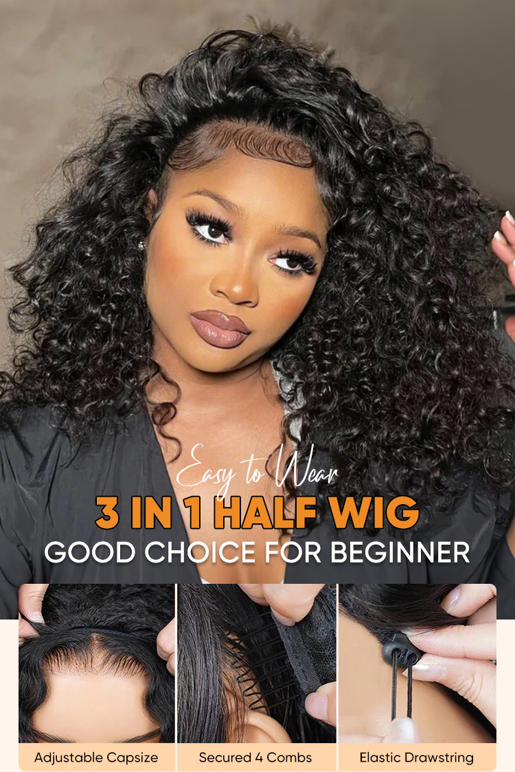 half wig curly wave