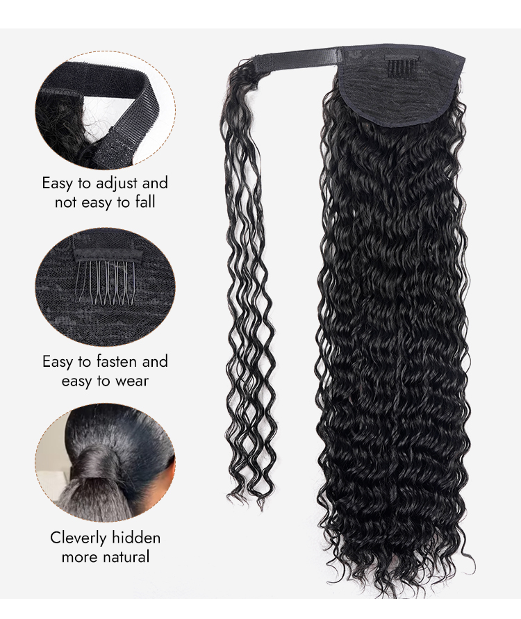 wrap-around human hair ponytail installation steps