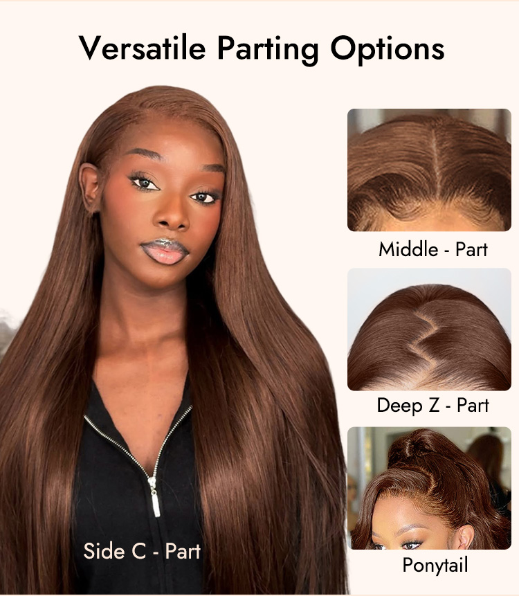 #4brown body wave wig 