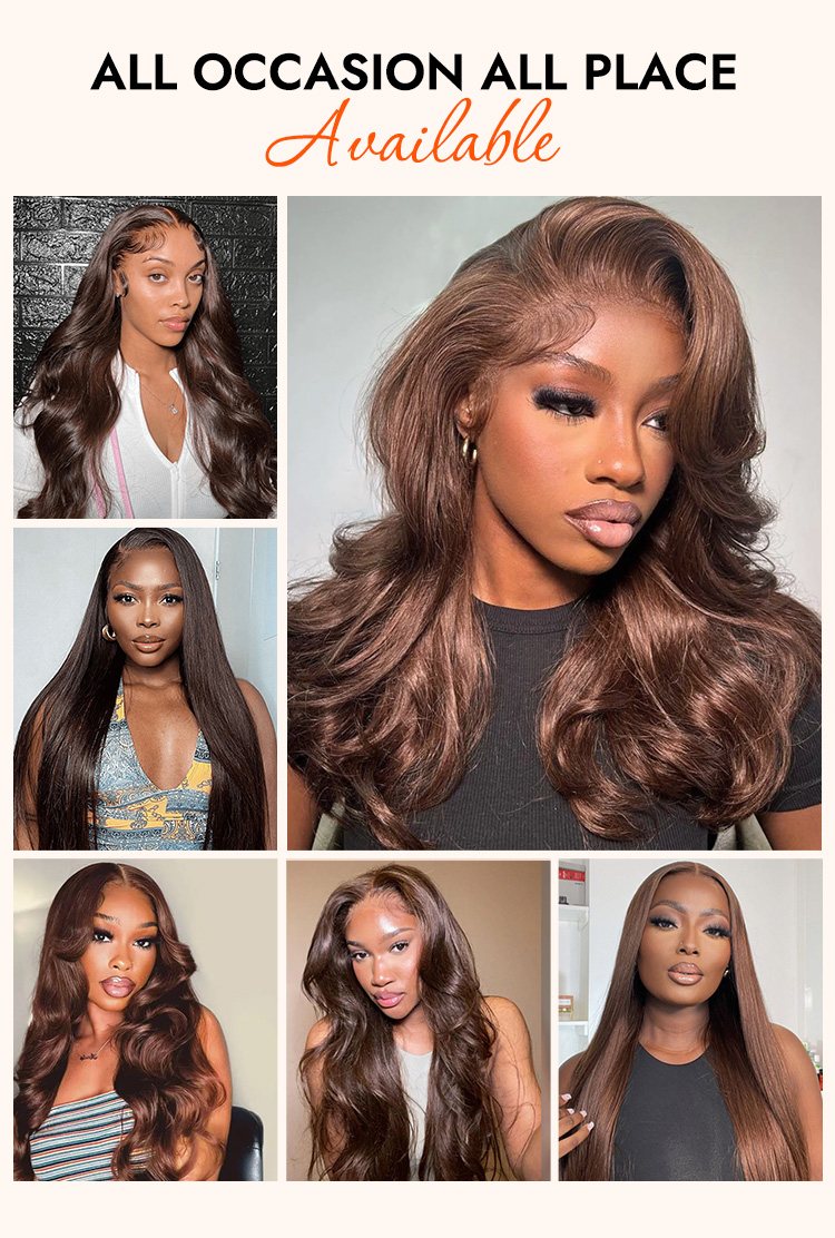 dark brown straight wig 