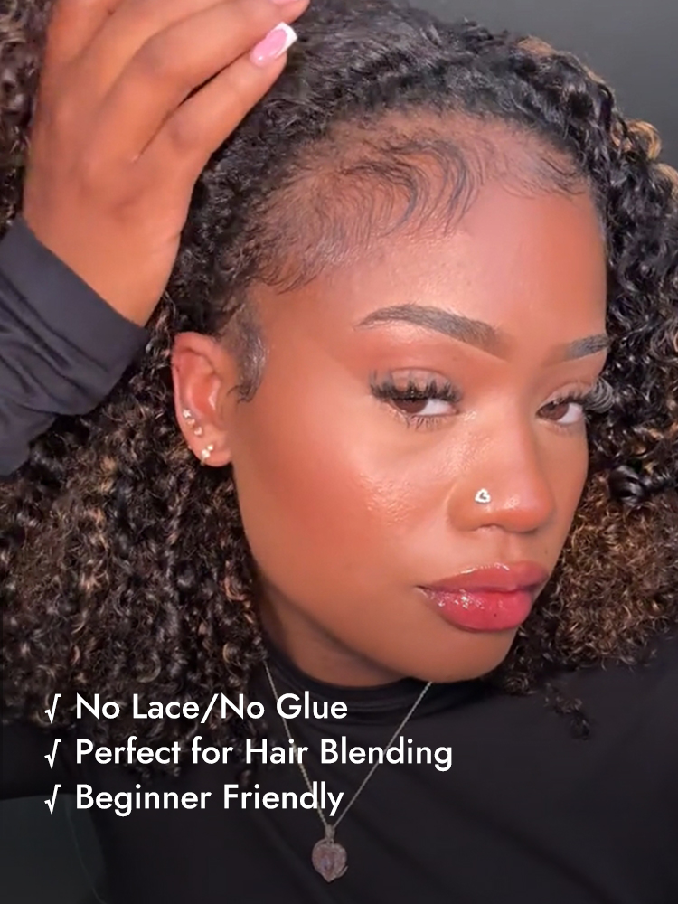 kinky curly half wig