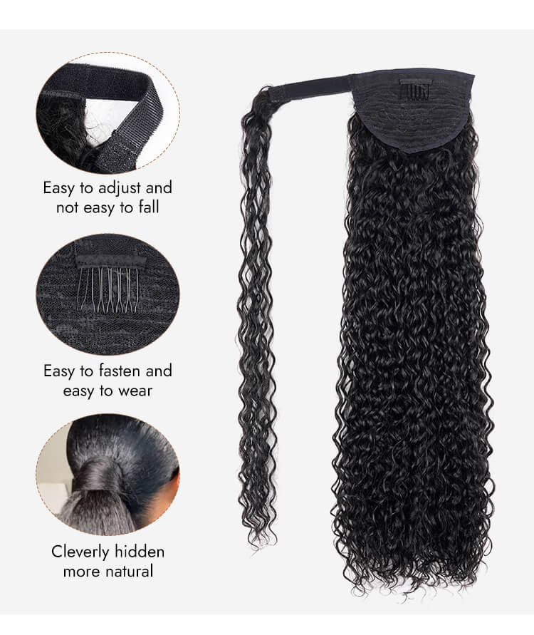 wrap-around human hair ponytail installation steps