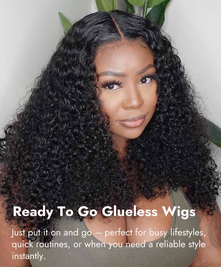 Ready & Go 250% density popping curly HD lace wigs
