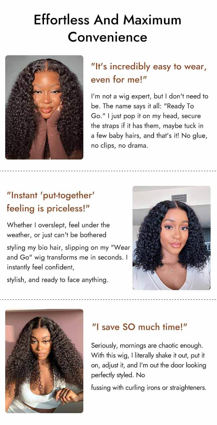 WIGGINS ready to wear human hair wig thick popping curls