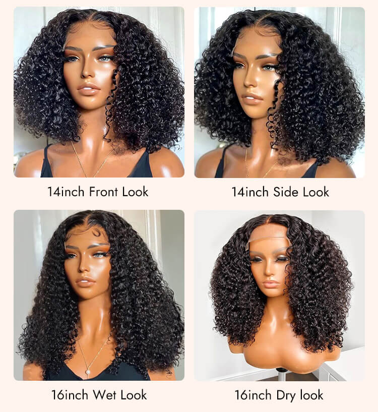 natural looking popping curly human hair wig HD lace