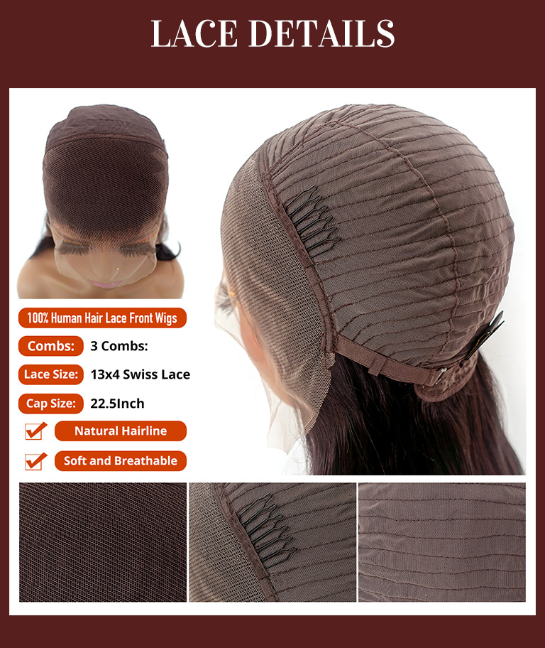 Body Wave #4 Brown Bob Lace Front Wigs Short 13x4 Dark Brown Wigs Human Hair