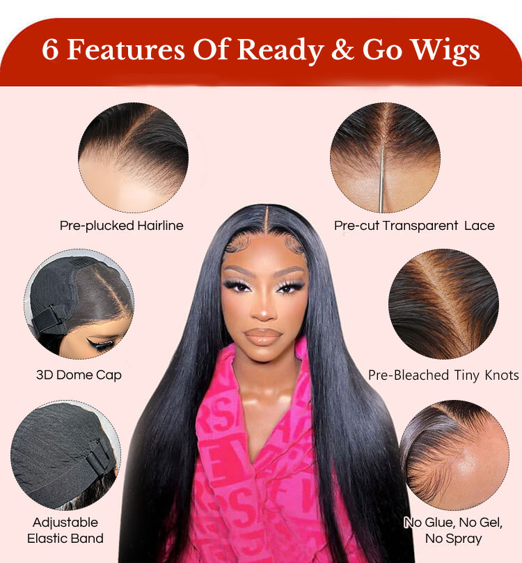 Ready And Go Wig-Silky Straight 5x5 Lace Closure Wigs - Wiggins Hair